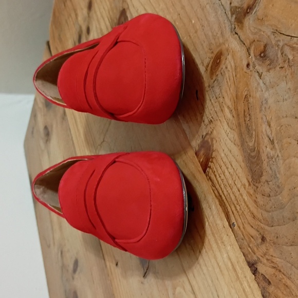 J Crew Red Leather/Suede Slip On Penny Loafers Size 8 NEW - Picture 7 of 11